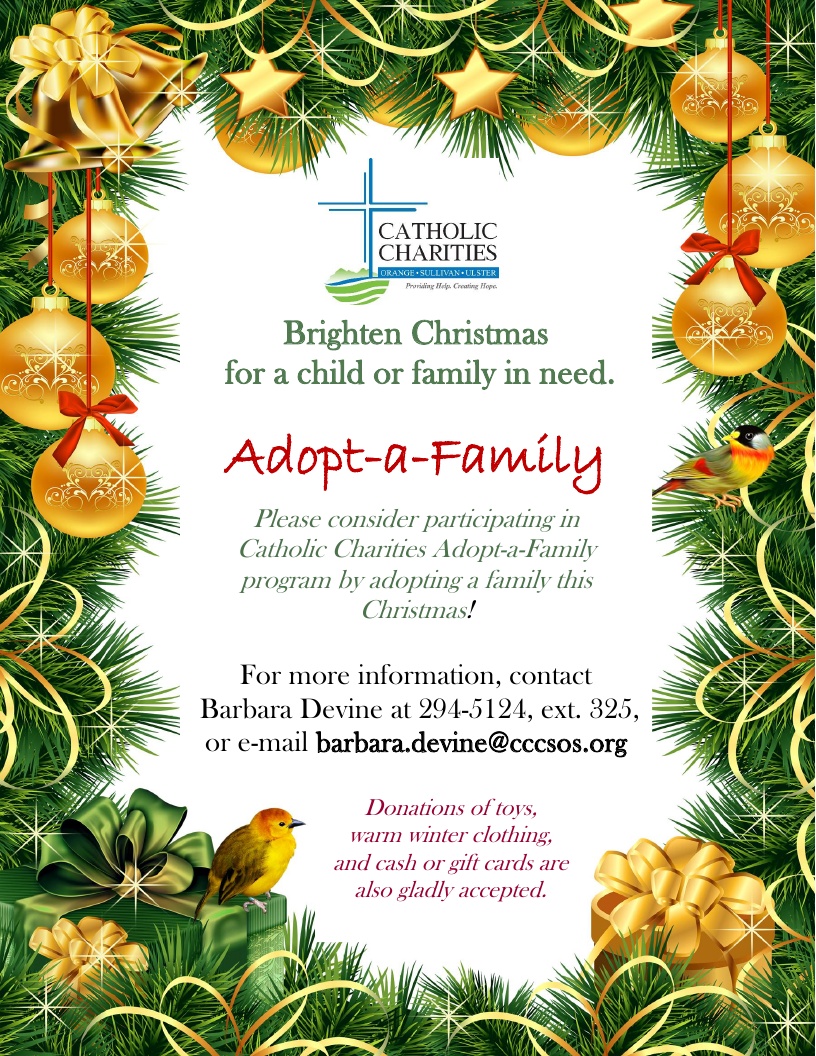 Catholic Charities ‘AdoptaFamily’ Program Underway for 2018